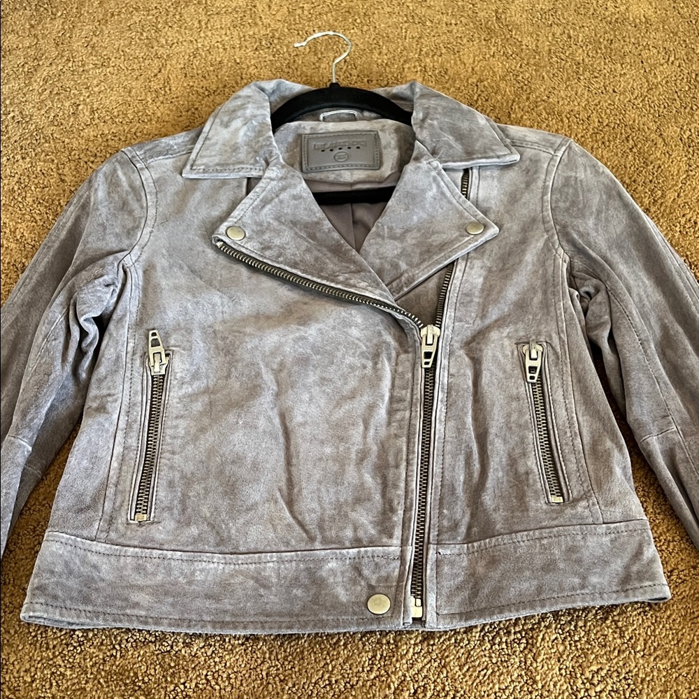 Blank NYC Women's Gray Leather Jacket